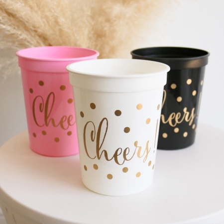 Plastic Party Cups, Set of 25