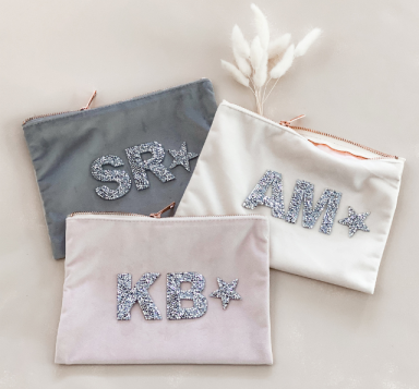 Monogram Velvet Makeup Bag