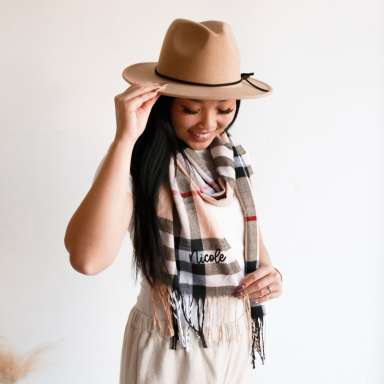 Personalized Plaid Scarf