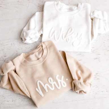 Embossed Bride & Groom Sweatshirt