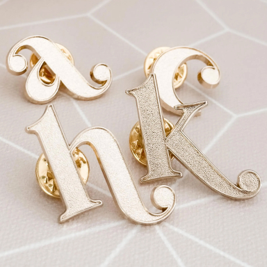 Monogram Gold Initial Pin