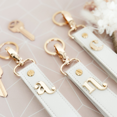 Monogram Vegan Leather Keychain