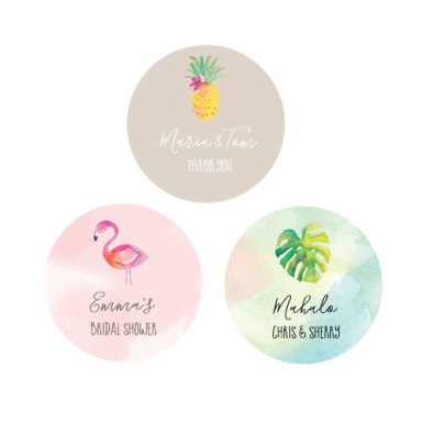 Round Labels - Tropical Beach