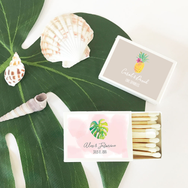 Personalized Tropical Beach Match Boxes (set of 50)