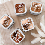 Bridal Party Square Candle Tins (set of 12)