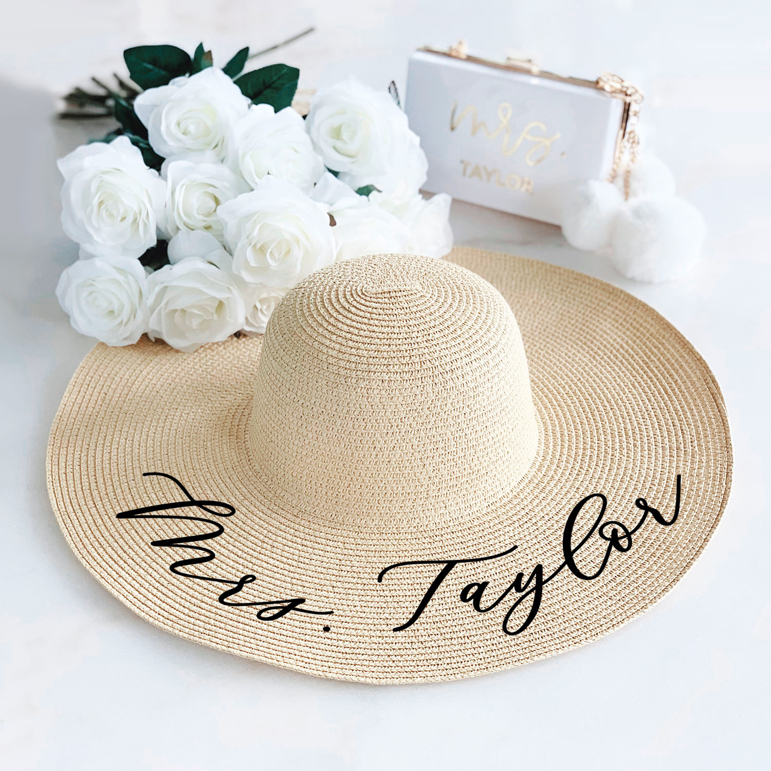 Bride Beach Hat, Honeymonn Hat, Beach Hats for Women, Floppy Hat