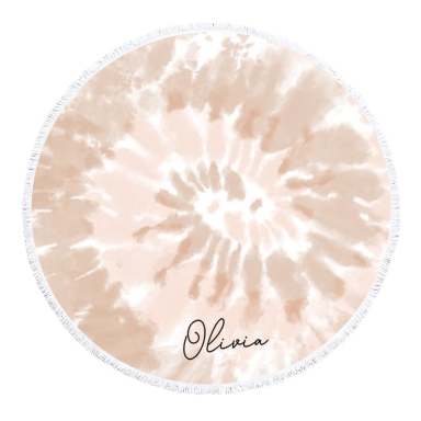 Personalized Round Towel - Tie Dye