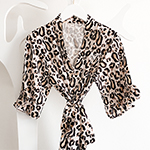 Girls Monogram Leopard Robe