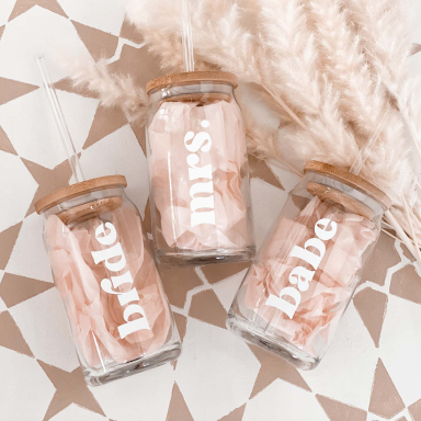 Bride & Babe Iced Coffee Glass