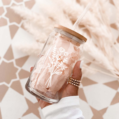 Wildflower Iced Coffee Glass