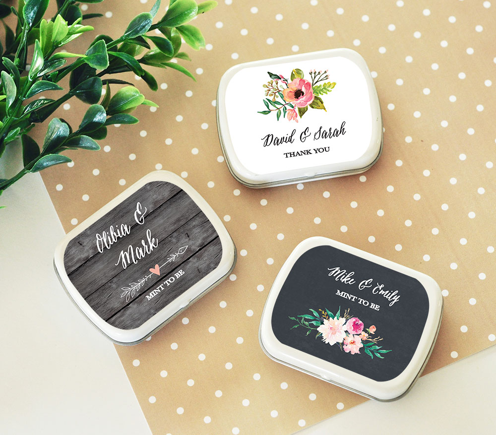 Personalized Mint Tins Sweet Heart Wedding Favour Idea Mint to 