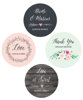 Wedding Favor Labels - Floral