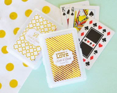 Personalized Metallic Foil Playing Cards - Wedding