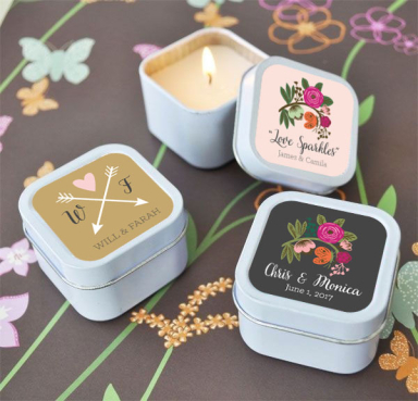 Rustic Garden Square Candle Tins