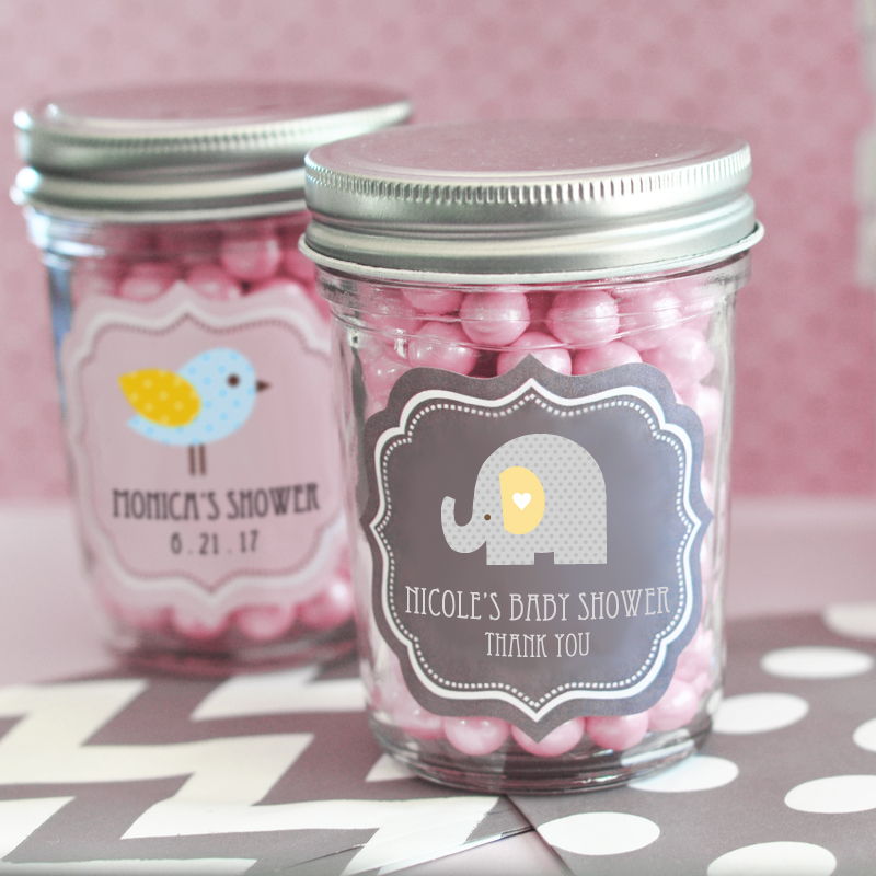 24 2024 pcs - Personalized Mini Mason Jar-Heart Baby Feet- Unique Mini Mason Mug - Baby Shower Favor-Gift Ideas-Mini Mason Jar with Handle-DGN198