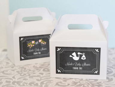 Chalkboard Baby Shower Personalized Mini Gable Boxes (set of 12)