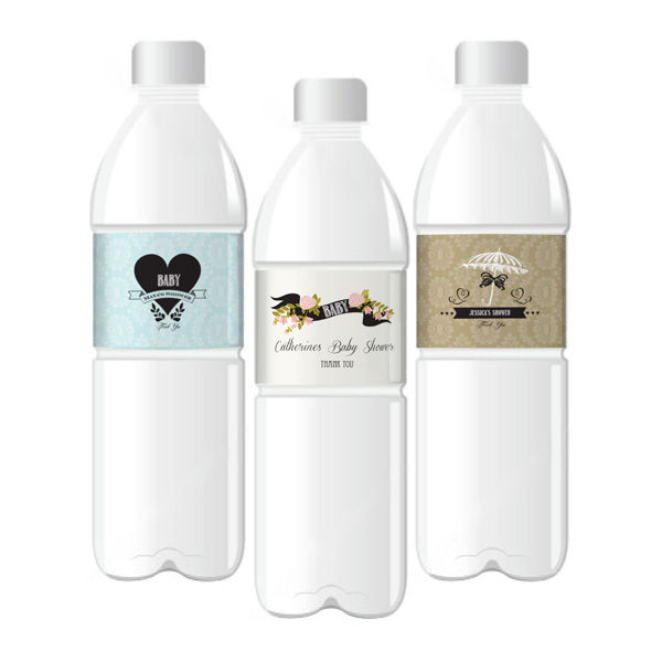 Stork Neutral Water Bottle Label  Baby Shower Water Bottle Stickers