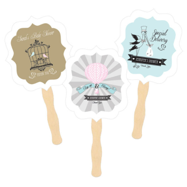 Personalized Paddle Fans - Vintage Baby