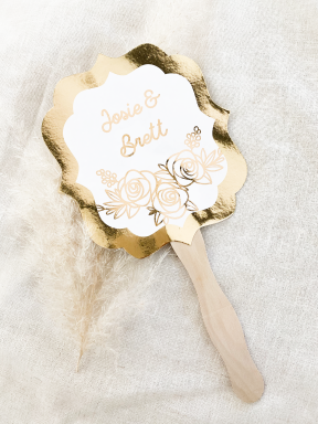 Gold Foil Paddle Fans