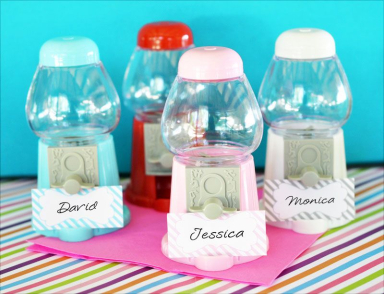 Mini Gumball Machine Place Card Holders