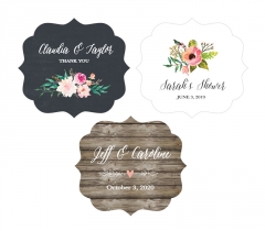Personalized Favor Labels - Frame Floral Garden