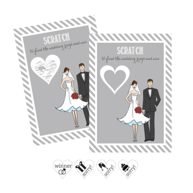 Bride Groom Scratch Off Game Cards (Set of 12)