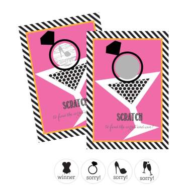 Bachelorette Party Scratch Off Game Cards (Set of 12)