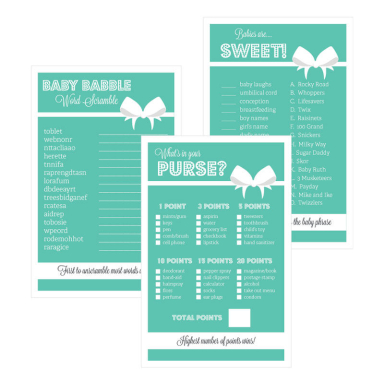 Baby Shower Games (Set of 10) - Baby & Co