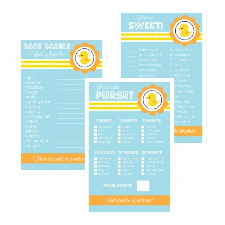 Baby Shower Games Set Of 10 Rubber Ducky