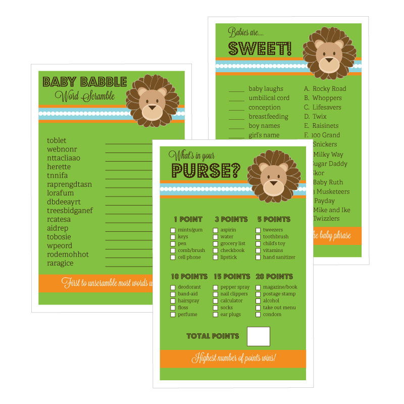 safari baby shower games