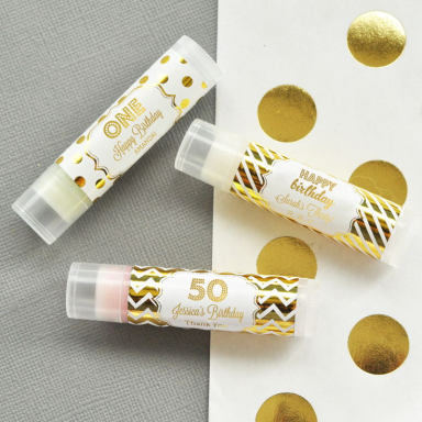 Lip Balm Favors - Foil Birthday