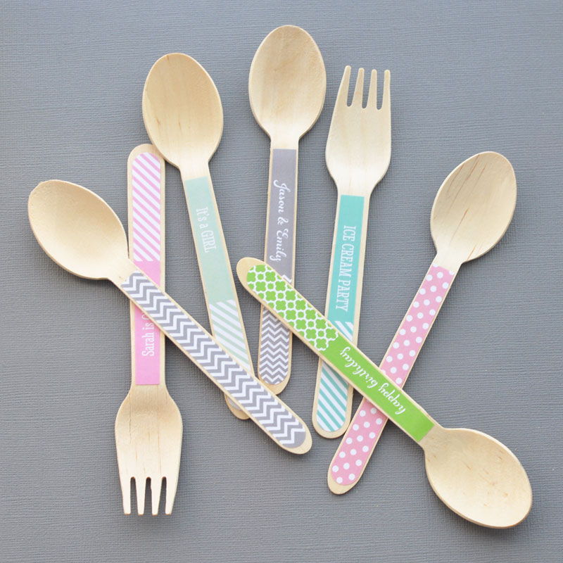 wooden baby utensils