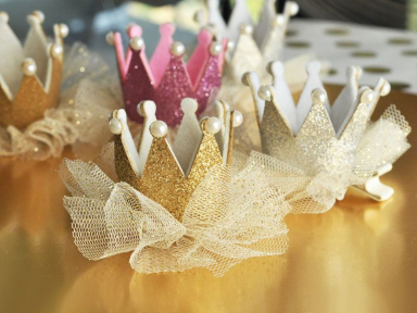 Glitter Crown Clips