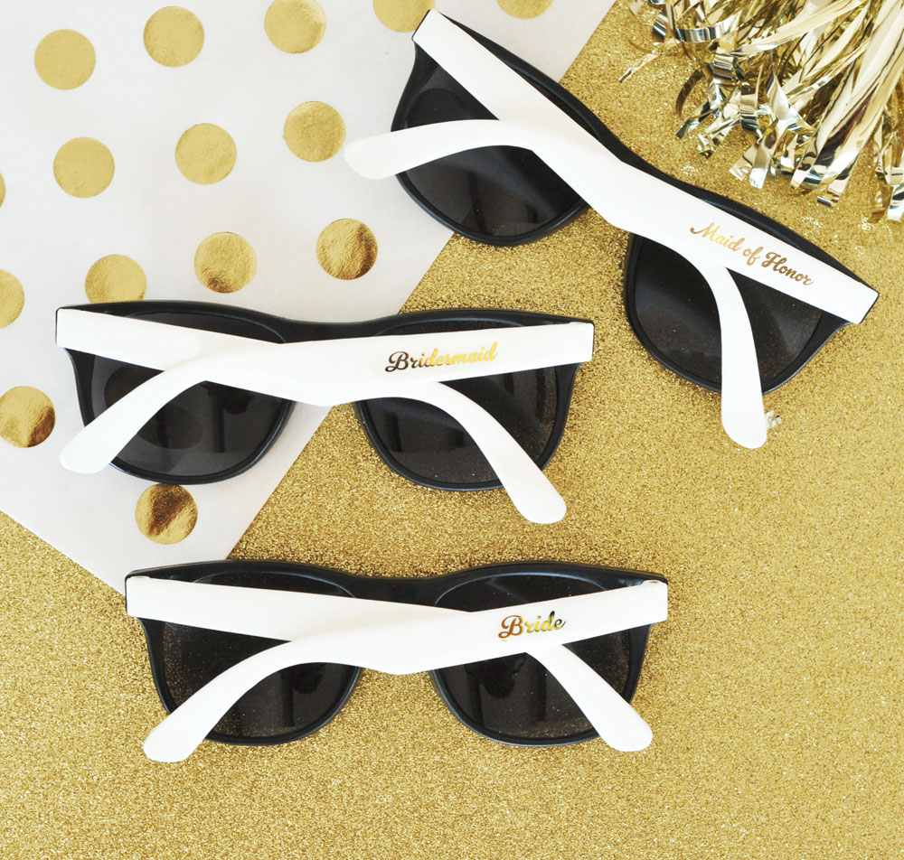 bride and bridesmaid sunglasses