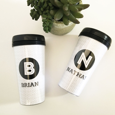 Black & White Travel Mugs