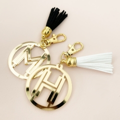 Gold Monogram Acrylic Keychain