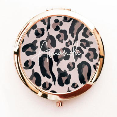 Leopard Print Mirror Compacts