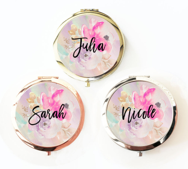 Personalized Floral Compacts