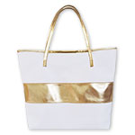 Gold Stripe Tote Bag