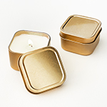 DIY Blank Square Candle Tins - Gold