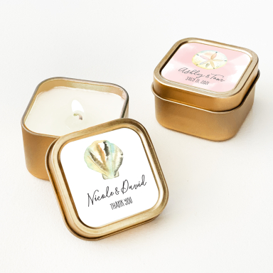 Gold Candle Tins - Tropical Beach