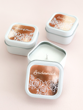 Boho Bridal Candles (set of 12) – Square Metallic