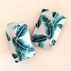 Tropical Palm Leaf Can Coolers