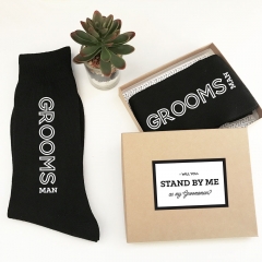 Black Groomsmen Dress Socks