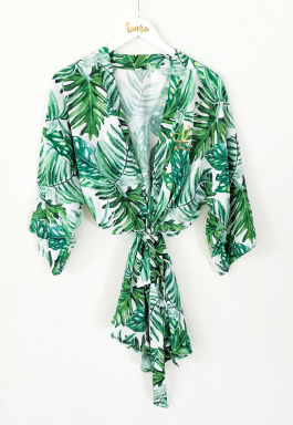 Plus Size Monogram Palm Leaf Robes