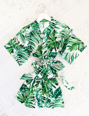 Girls Robe - Palm Leaf