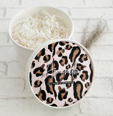 Round Gift Box - Leopard Print