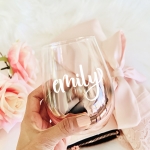 Personalized Stemless Glass - Rose Gold