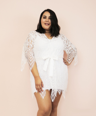 Plus Size Lace Robe