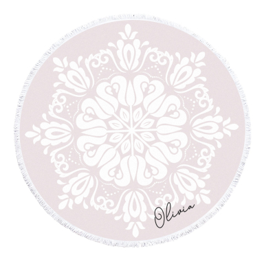 Personalized Round Towel - Boho